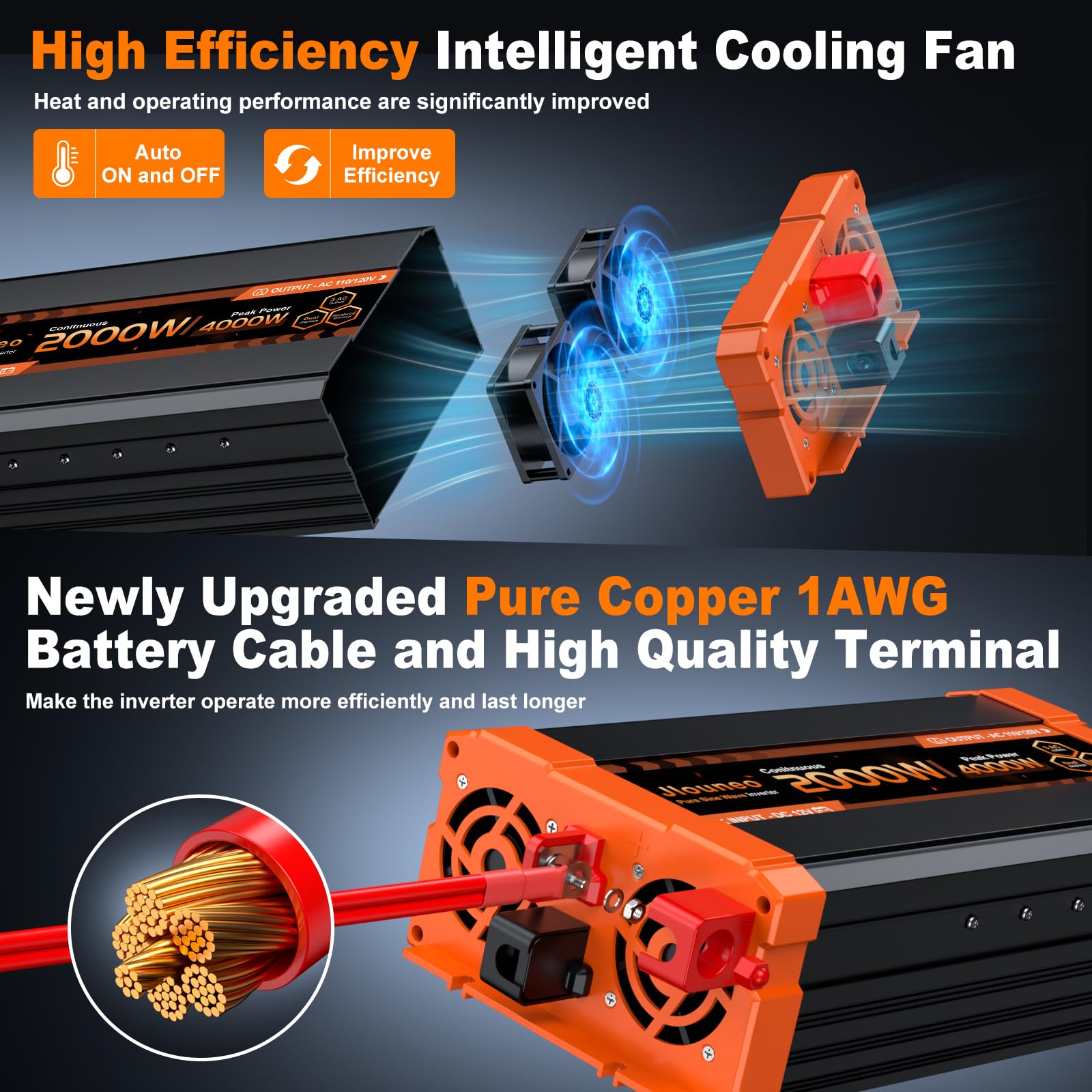 Jlouneo durable aluminum housing detail providing heat dissipation and protection