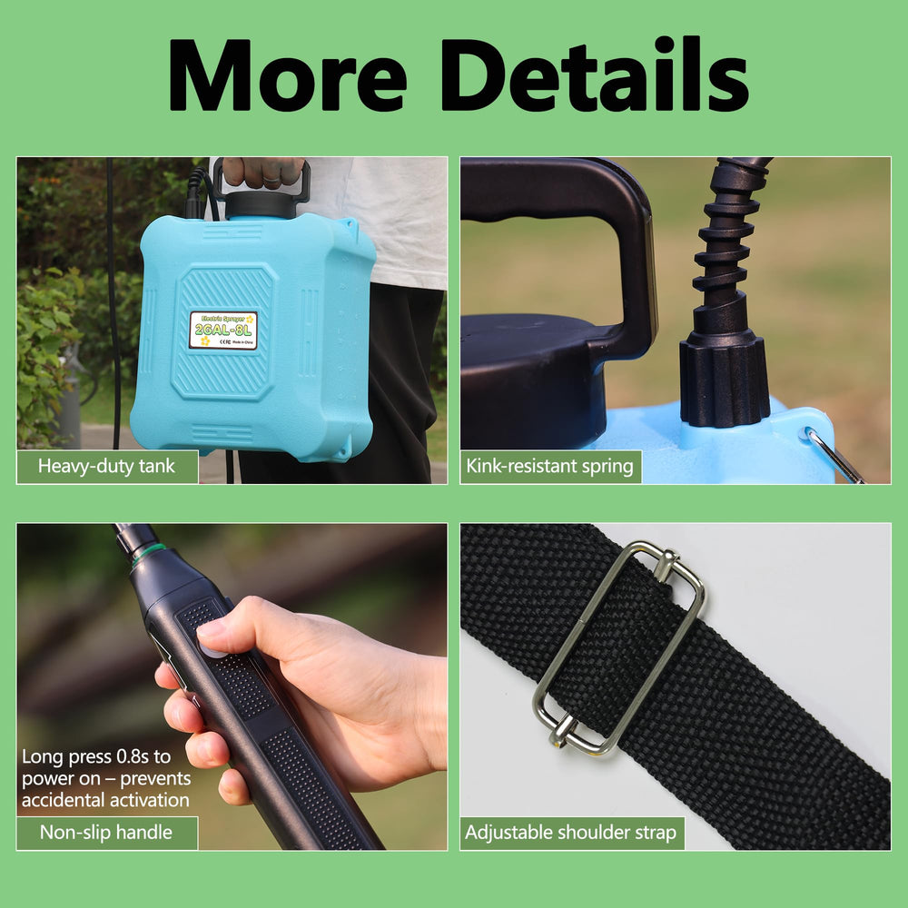 JLVDXN sprayer in a garden bed being used to treat weeds and water plants efficiently
