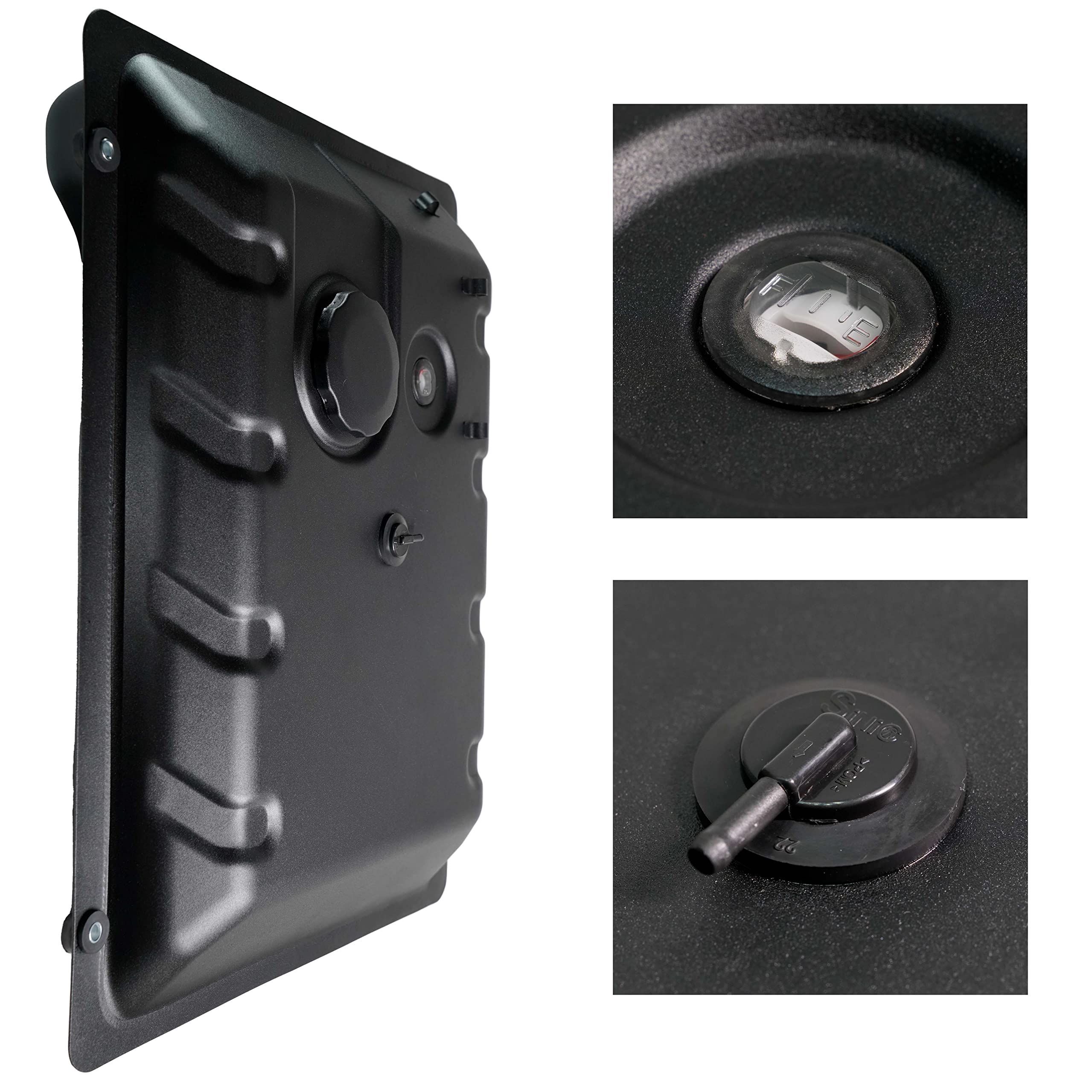 JMCHstore close-up of gas cap and gauge for easy fill and monitoring