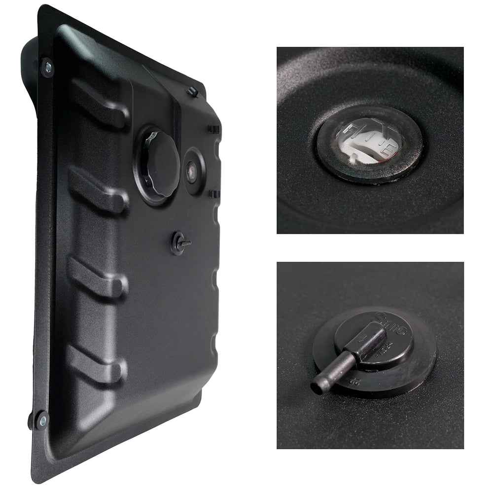 JMCHstore close-up of gas cap and gauge for easy fill and monitoring