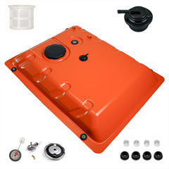 JMCHstore front view of orange generator tank showing durable construction benefit
