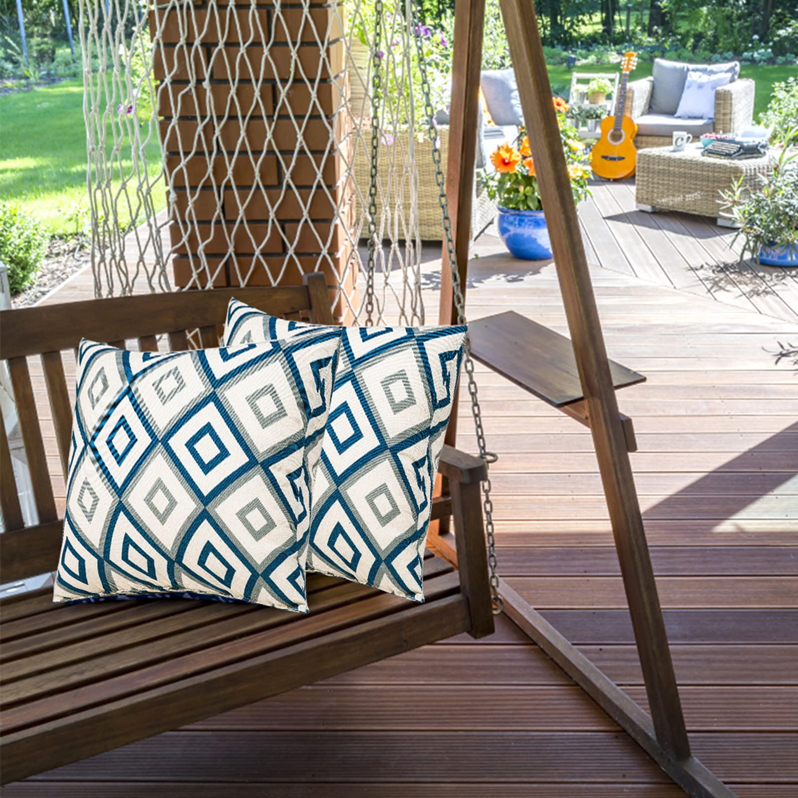 JMGBird close-up of fabric stitching and diamond pattern illustrating durable detail