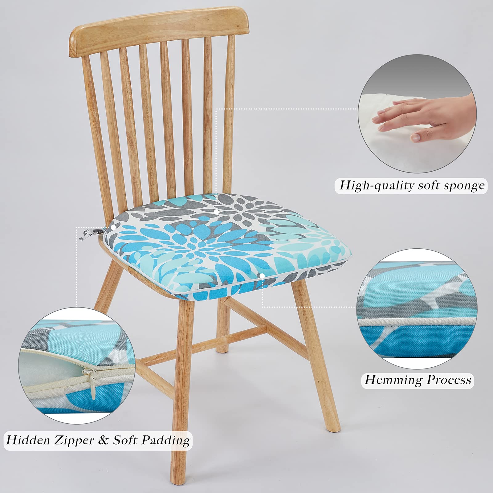 JMGBird cushion straps detail showing adjustable ties for secure chair attachment