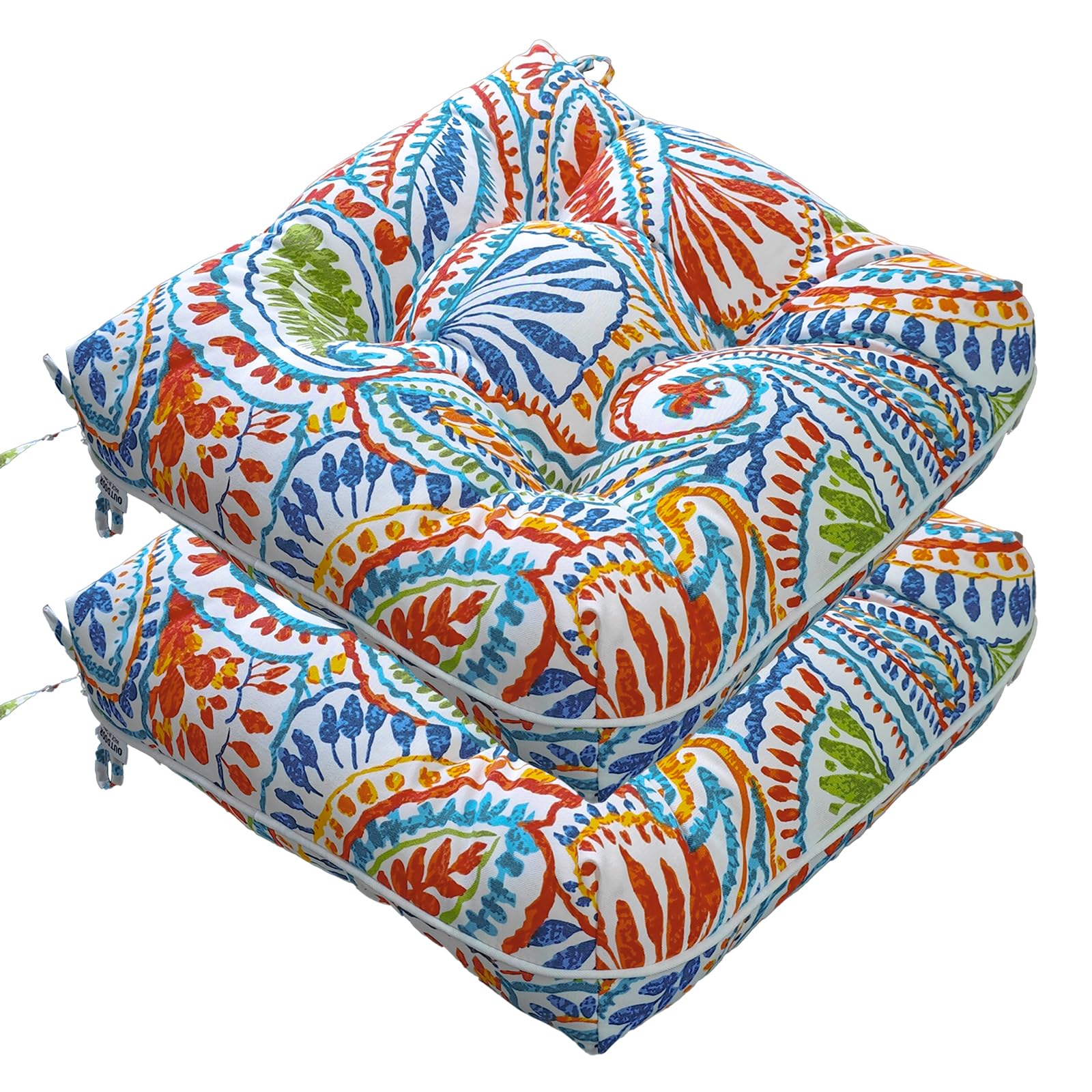 JMGBird front view of two cushions showing design and ready-to-use comfort