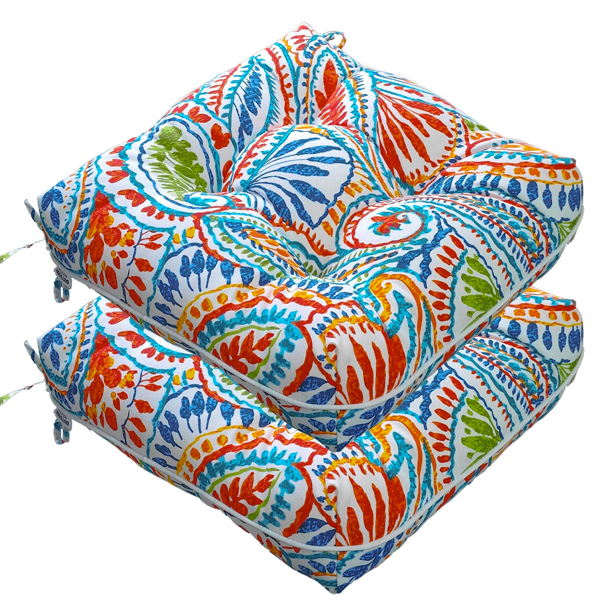 JMGBird front view of two cushions showing design and ready-to-use comfort