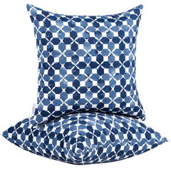 JMGBird front view of two pillows showing pattern and comfort benefit