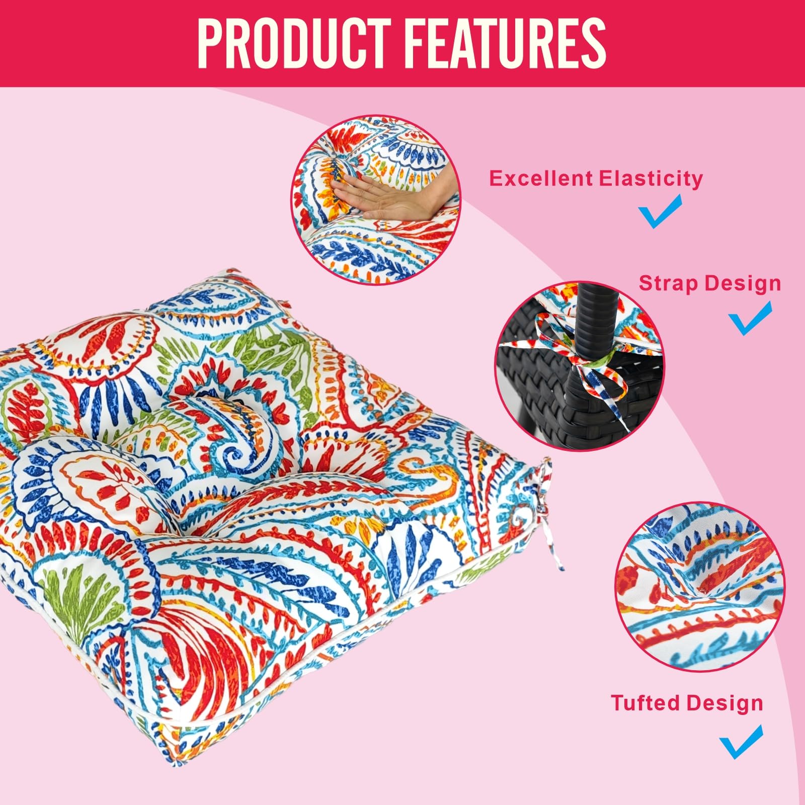 JMGBird cushion placed on patio chair demonstrating outdoor comfort benefit
