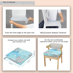 JMGBird cushion placed on outdoor dining chair illustrating improved comfort