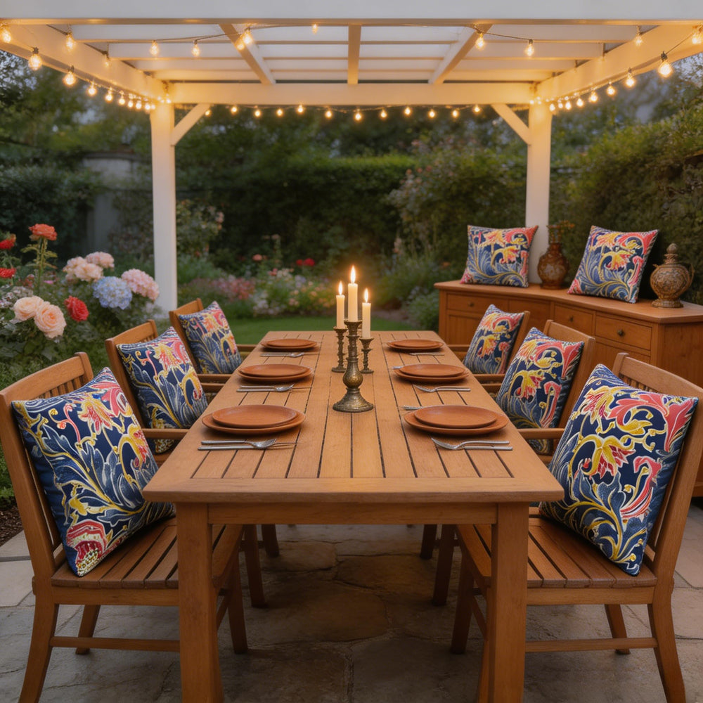 JMGBird on patio chair styled scene shows how pillows elevate outdoor seating