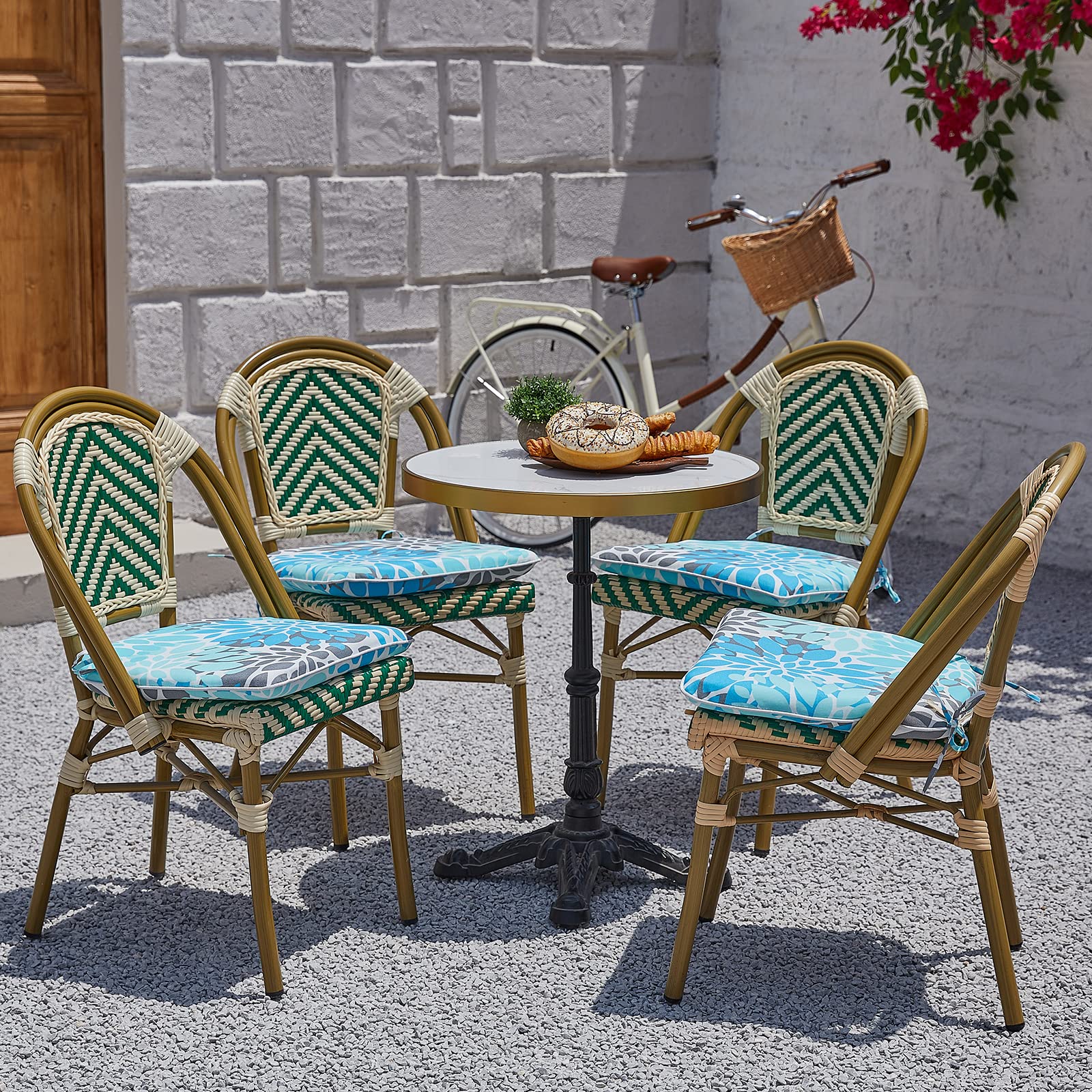 JMGBird outdoor patio lifestyle scene showing cushions enhancing a casual seating area