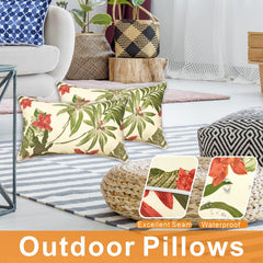 JMGBird pillow beside chair showing 12x20 scale for proper fit