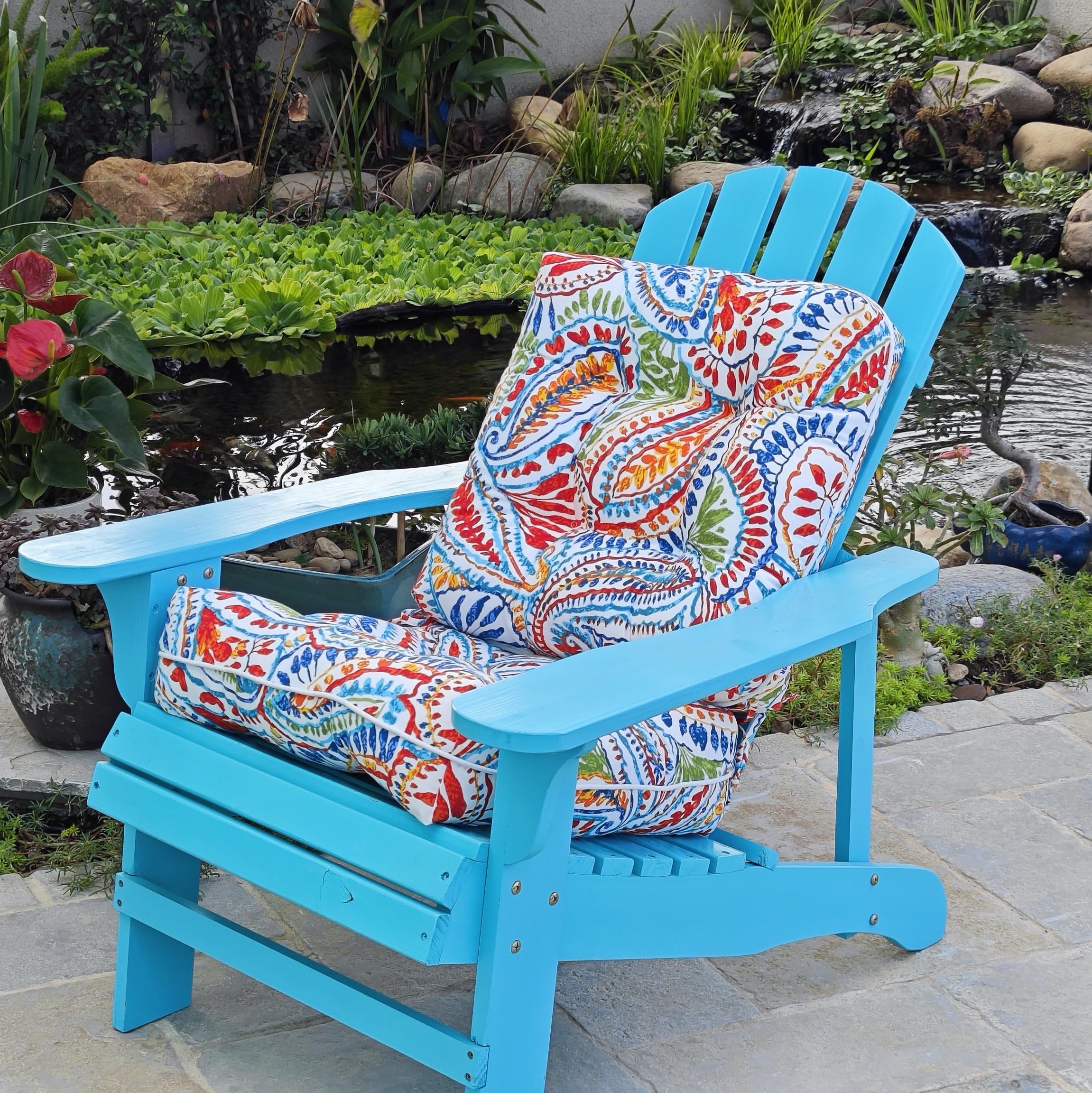JMGBird cushion beside chair to show 19x19x5 inch scale and fit benefit