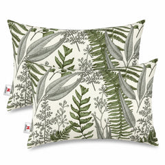 JMKaixin front view of two 12x20 outdoor pillows showing colorful pattern and protection benefits