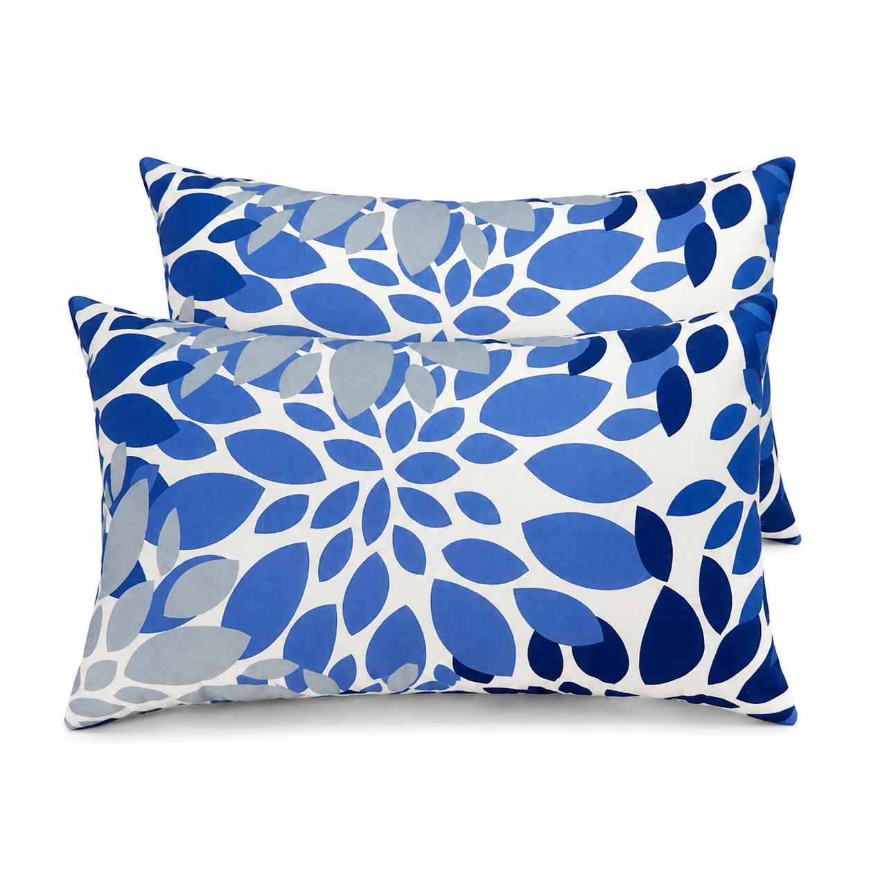 JMKaixin front view of two lumbar pillows showing pattern and instant style