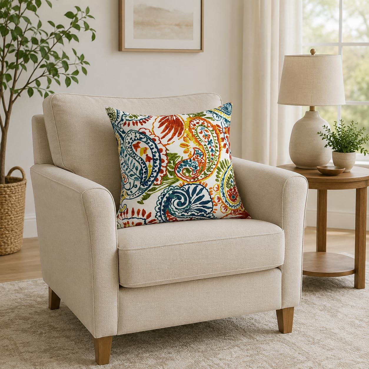 JMKaixin pillow on living room sofa showcasing indoor comfort and design lift