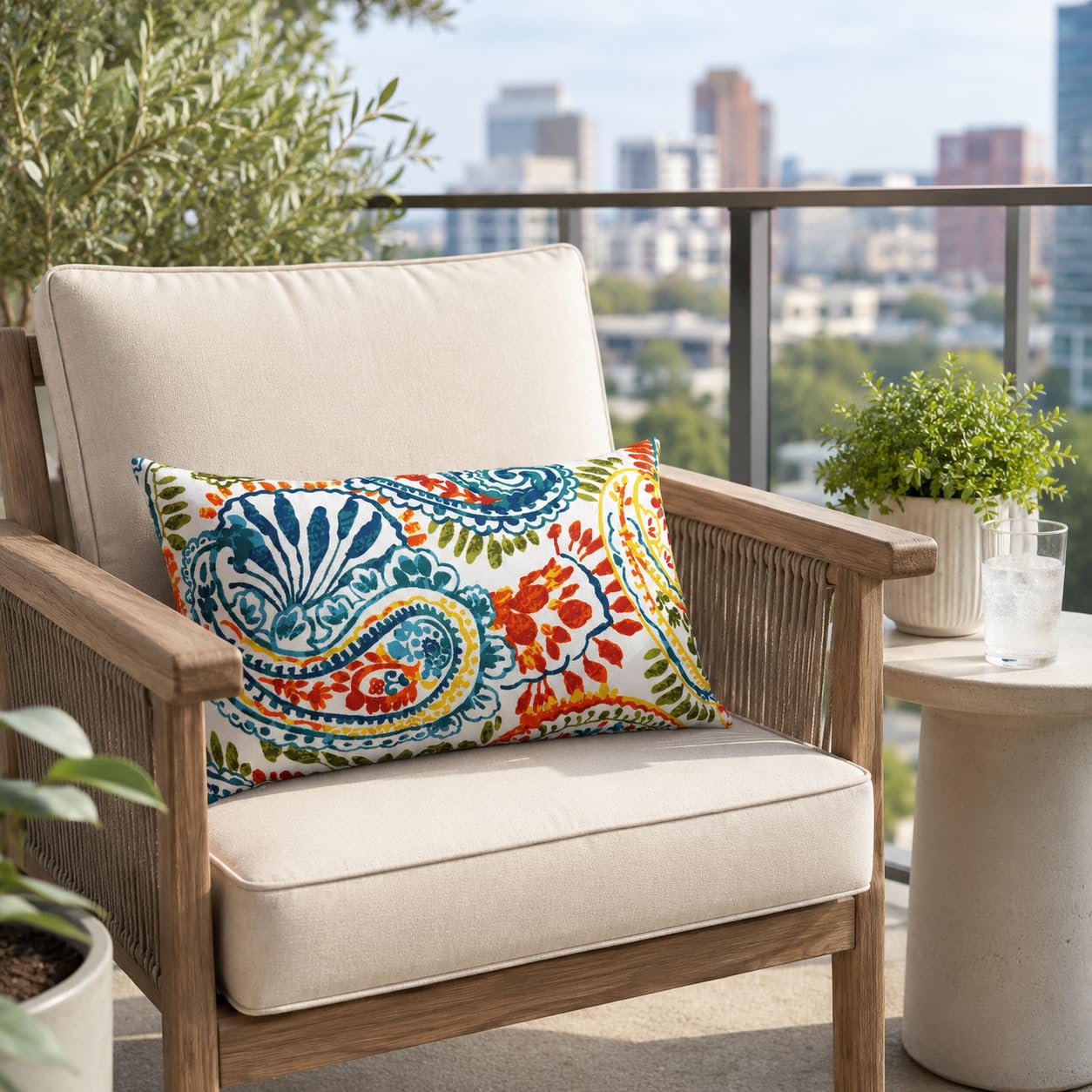 JMKaixin styled on outdoor sofa adding comfort and decorative flair