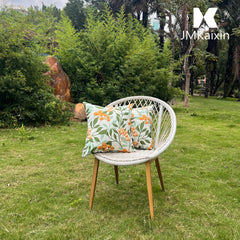 JMKaixin pillow in use on lounge chair offering comfortable support