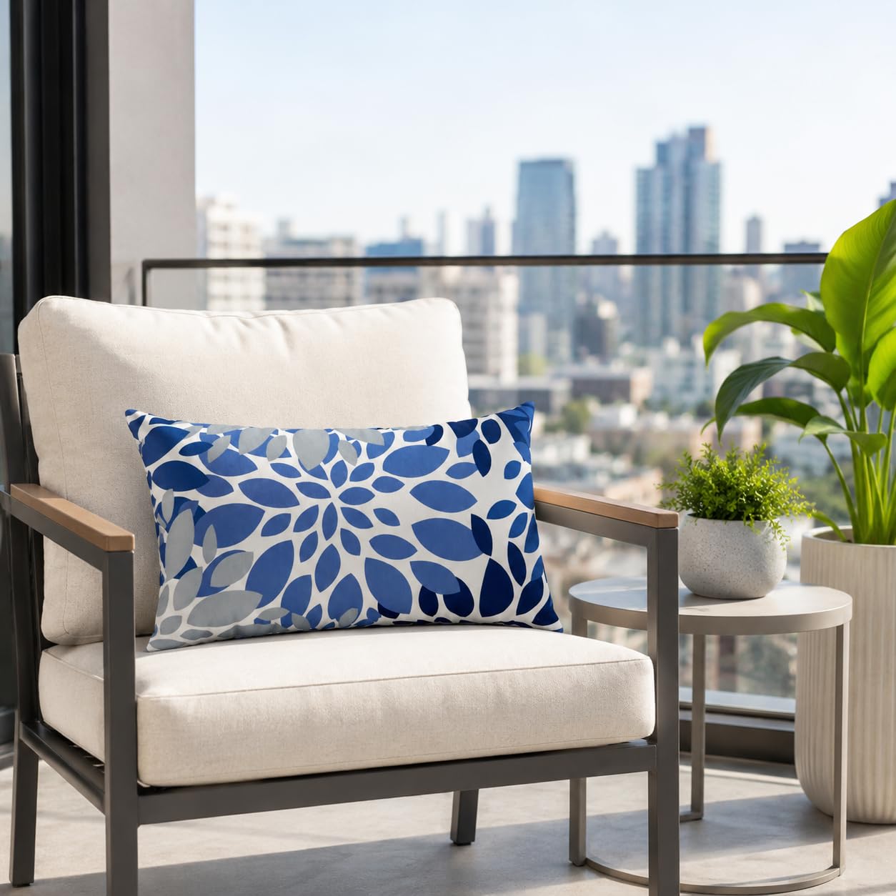 JMKaixin pair of lumbar pillows styled on an outdoor sofa for comfortable support