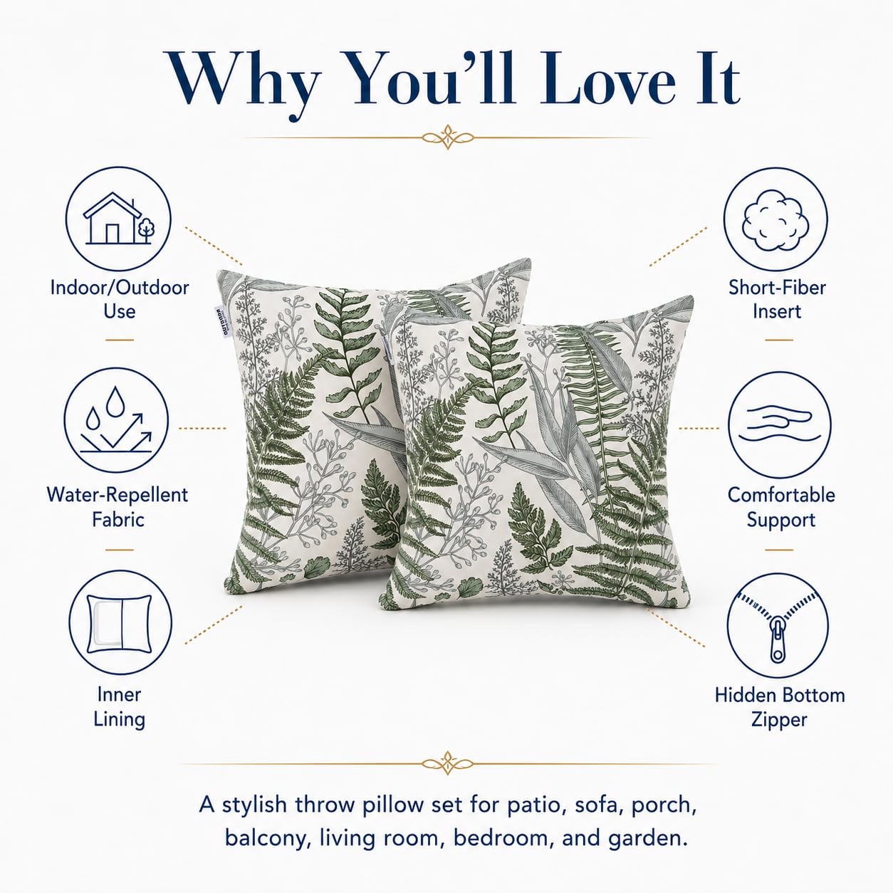 JMKaixin pillow on chair to show 18x18 scale and proportion for furniture fit benefit