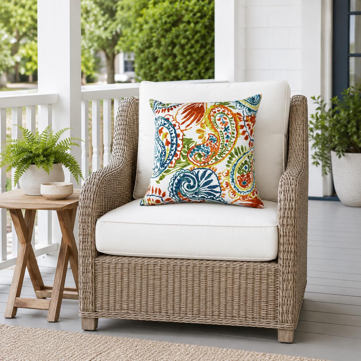 JMKaixin pillow with water droplets demonstrating splash and stain resistance
