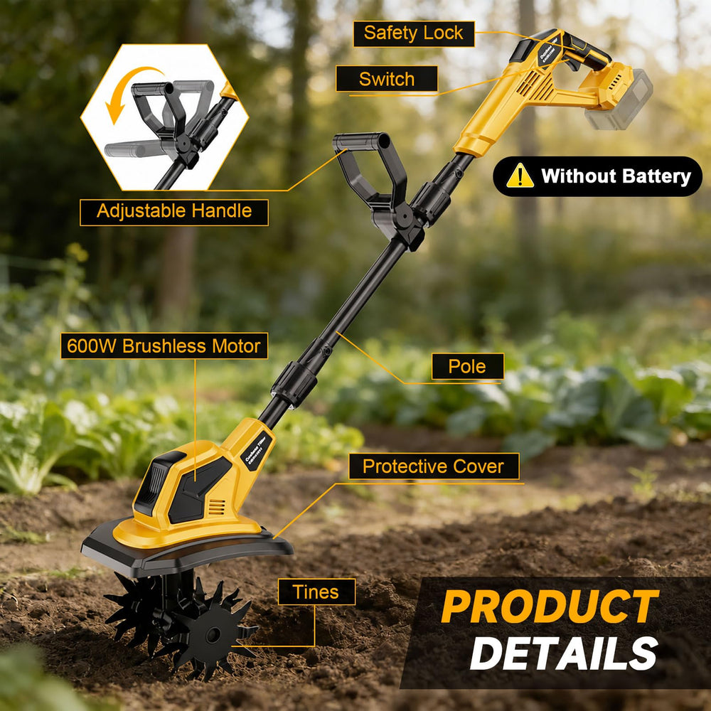 Jmmyvanee side view with DeWalt 20V battery attached for cordless convenience