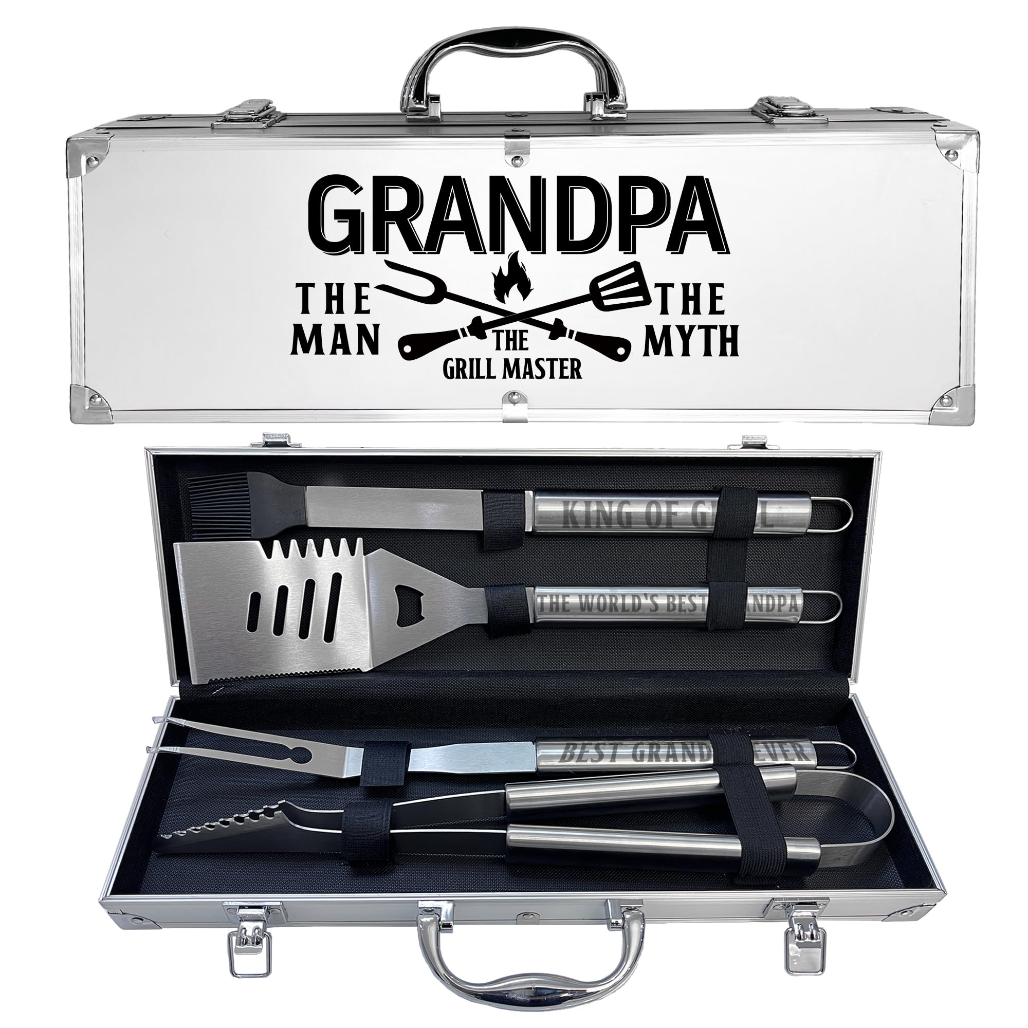 JNDJE front packaging showcasing complete grill kit and gift-ready case benefit
