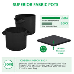 JNYONG 15-gallon grow bag filled with soil and plant, easy portability benefit