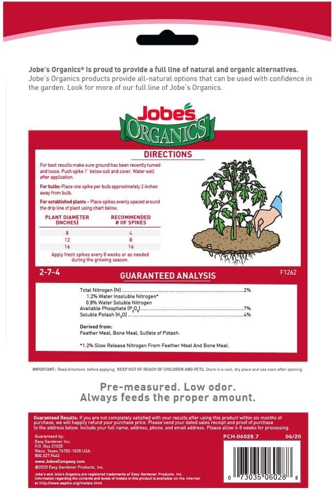 Jobe's Organics close-up of spike texture, shows slow-release granules benefit