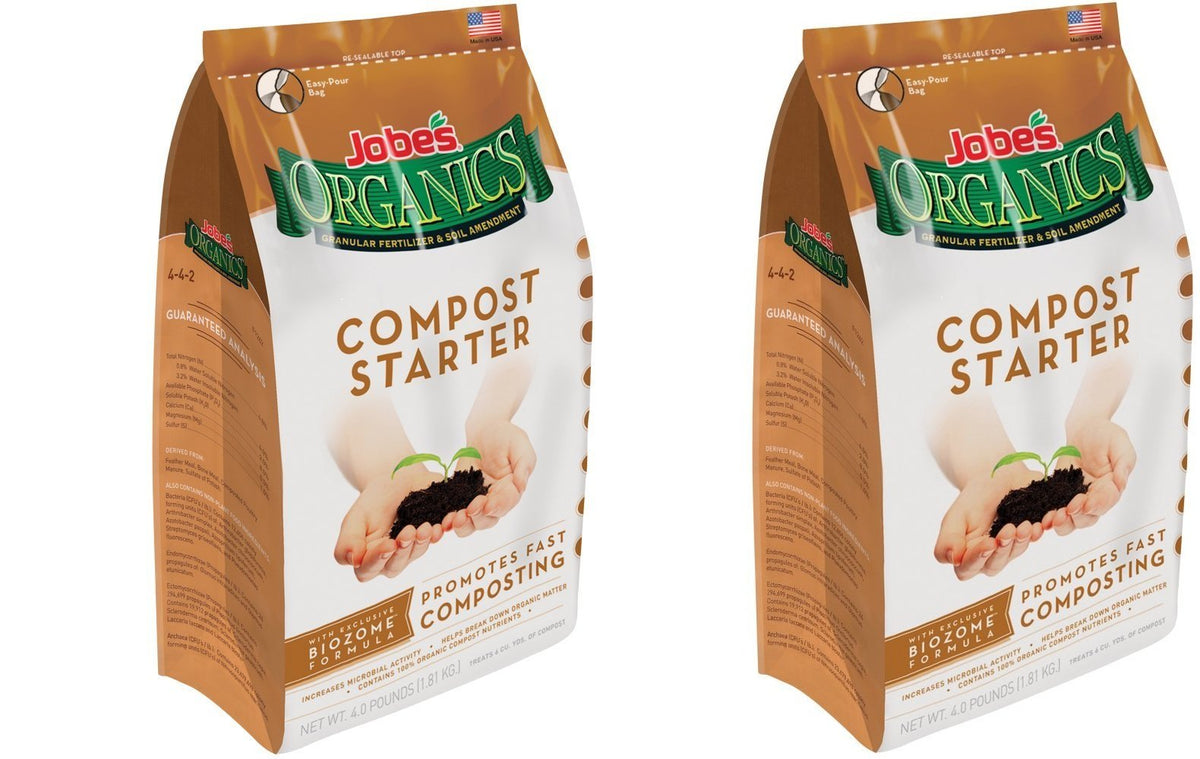 Jobe's Organics front packaging showing 4 lb bag and product benefits