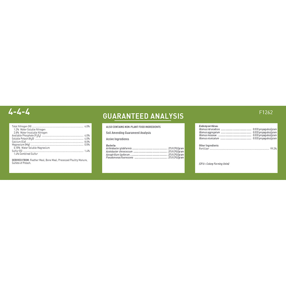 Close-up of Jobe's Organics granules showing texture and easy-to-spread formula for uniform nutrient delivery