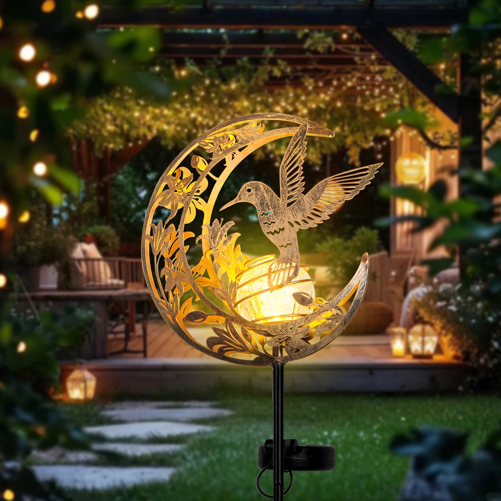 JOBOSI closeup hummingbird design adds artistic accent to yard