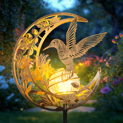 JOBOSI moon hummingbird front view showing decorative garden light