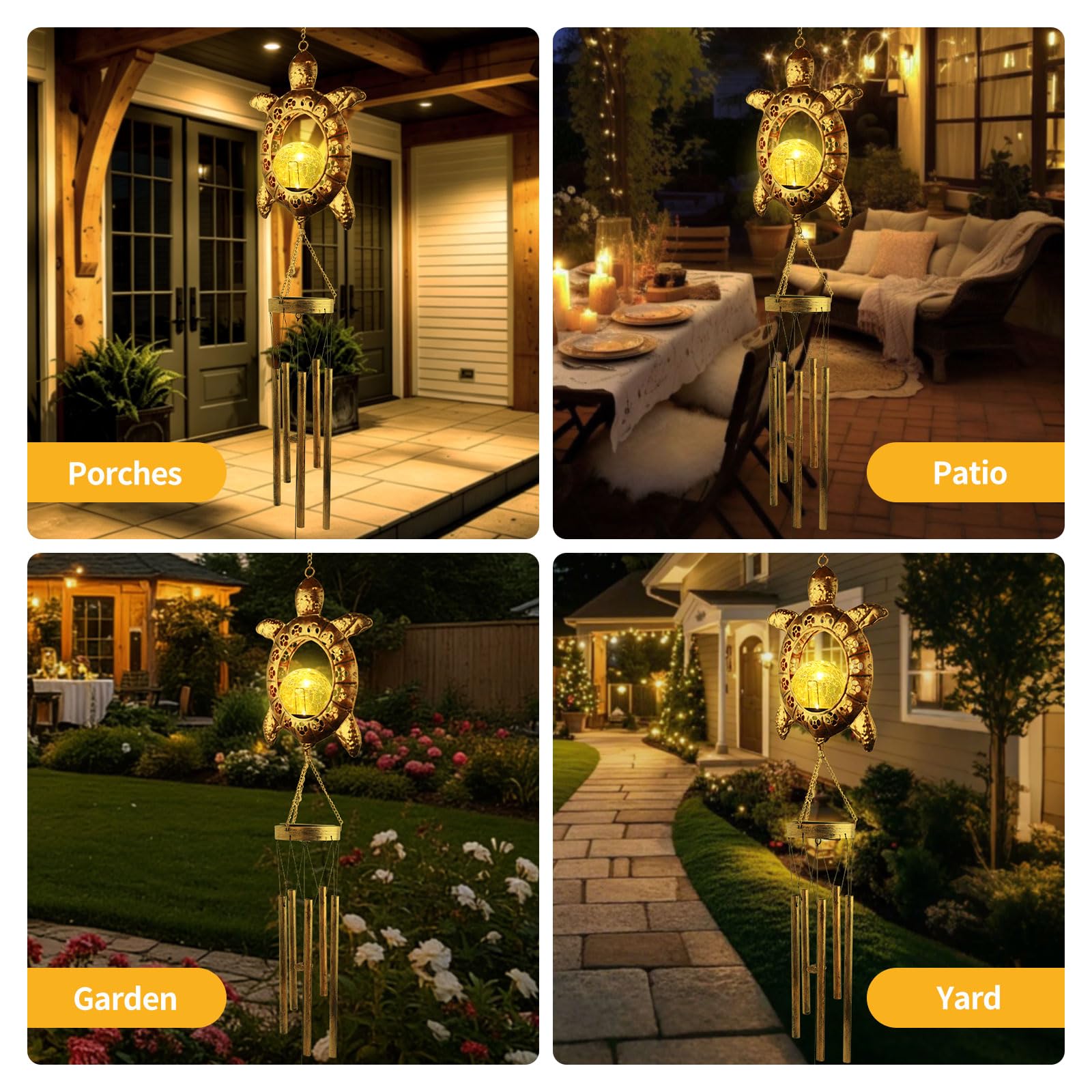 JOBOSI night shot on patio showing lit globe creating warm ambient lighting benefit