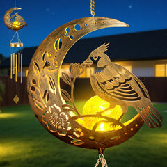 JOBOSI Rosefinch front view showing vermilion bird and moon motifs, enhancing garden style