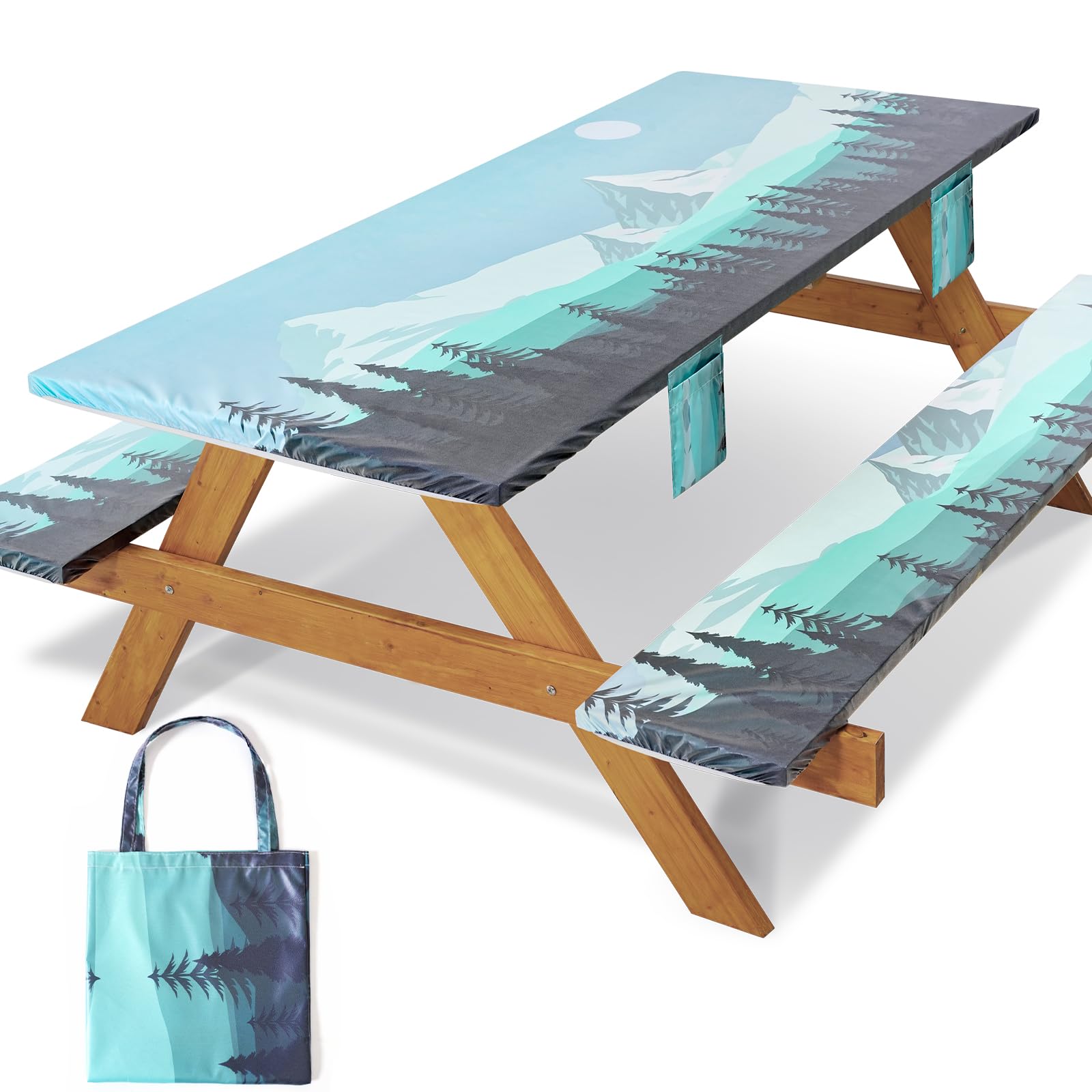 Jobunai front view showing fitted cover on 8ft table, enhances outdoor dining