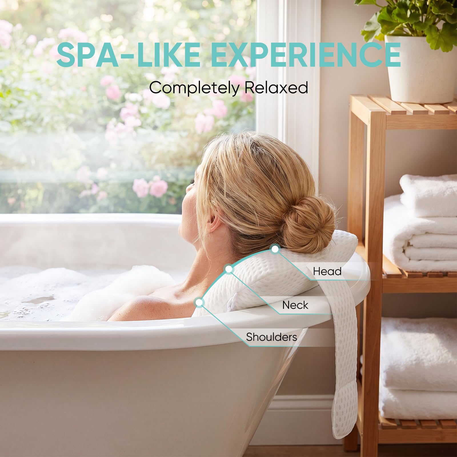 Joe & JoseRin pillow folded beside towel showing compact storage and portability