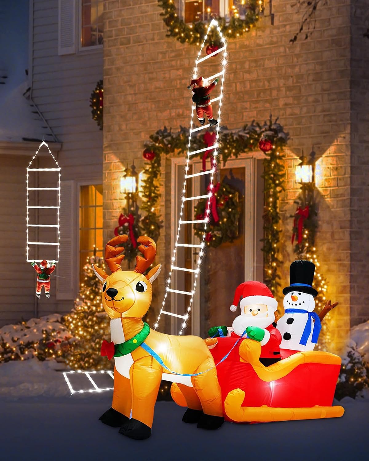 Joedoes close-up of cool-white LEDs on rope ladder, bright even illumination