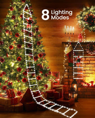 Joedoes Santa figure detail clipped to ladder, realistic climbing effect