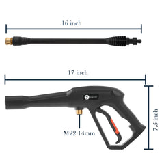 JOEJET gun handle detail showing ergonomic control advantage