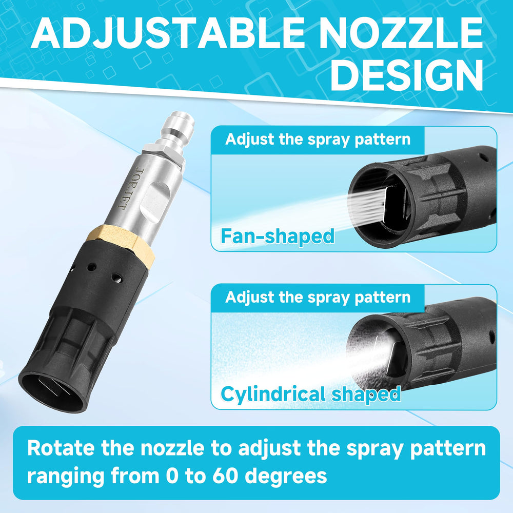 JOEJET closeup of the 1/4-inch quick-connect plug and threads for easy fit verification