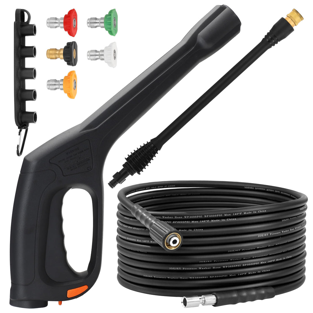 JOEJET front view of spray gun and kit showing complete package and convenience