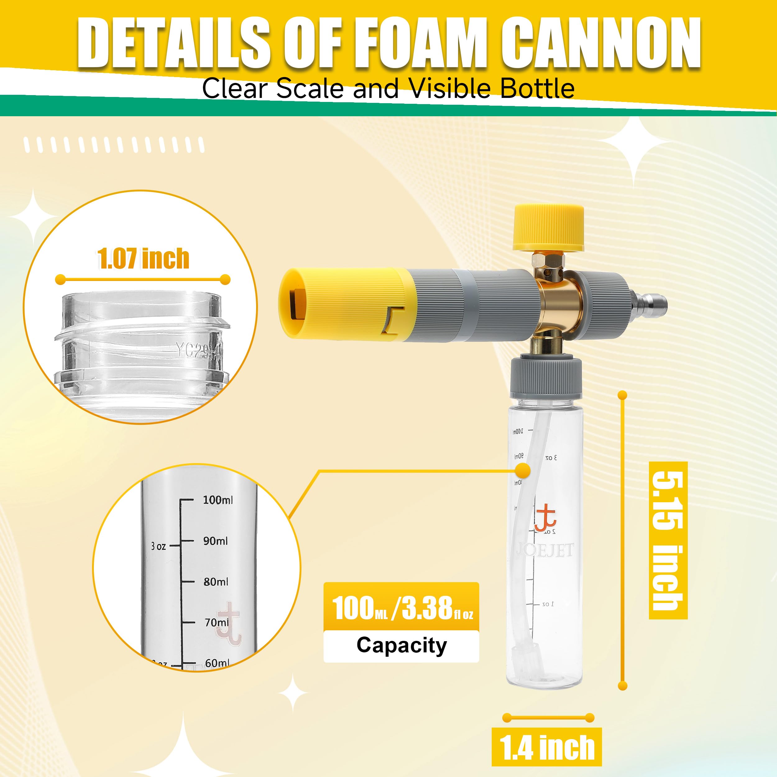 JOEJET gun handle connection detail showing secure M22-14mm fit