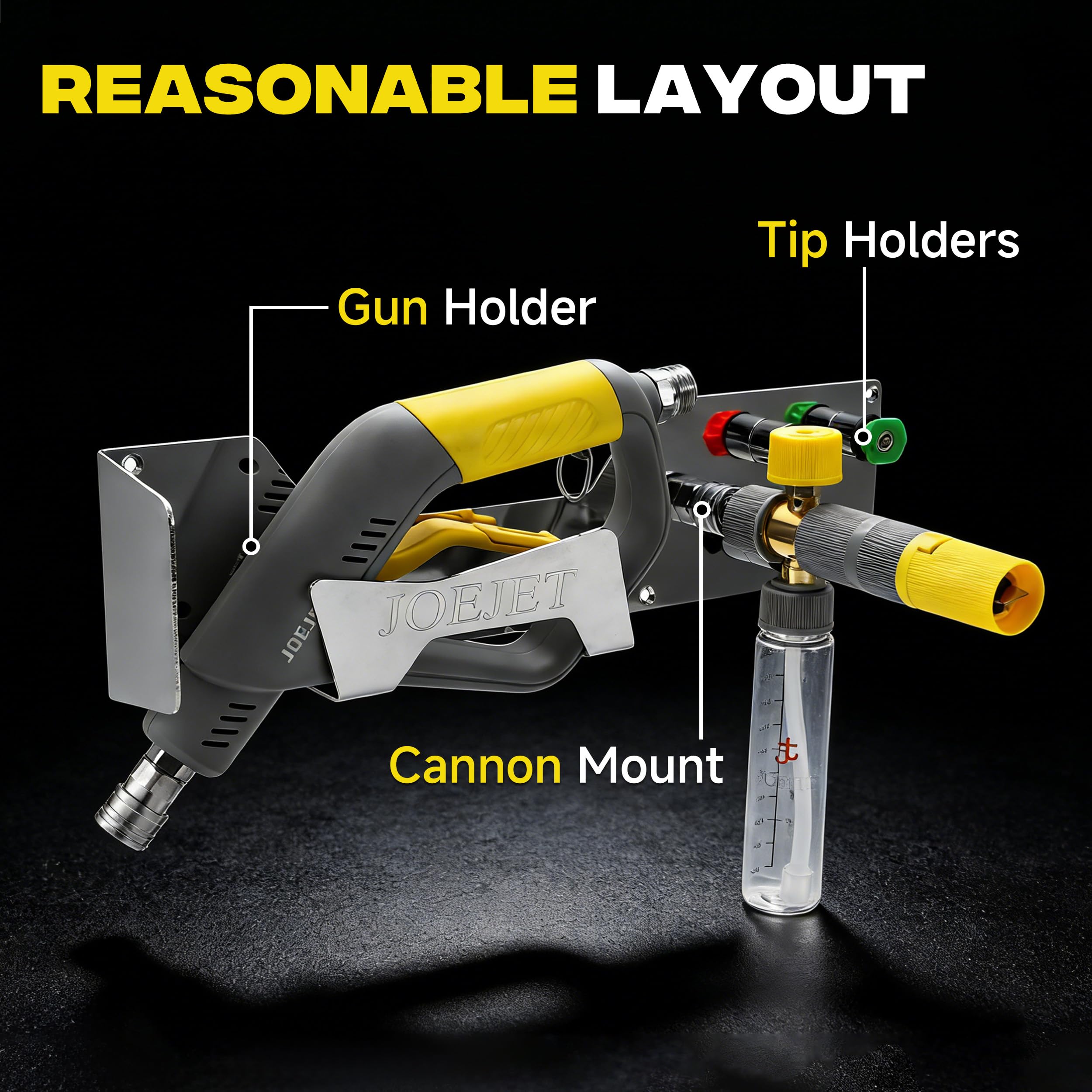 JOEJET installation screws and sticker included for easy mounting benefit