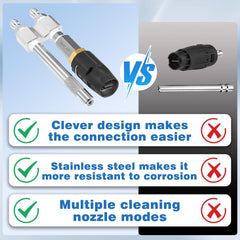 JOEJET M5 attached to wand cleaning a roof demonstrating extended reach
