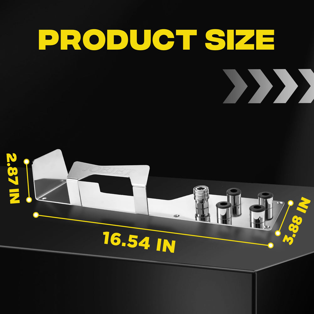 JOEJET scale comparison in garage showing compact footprint benefit