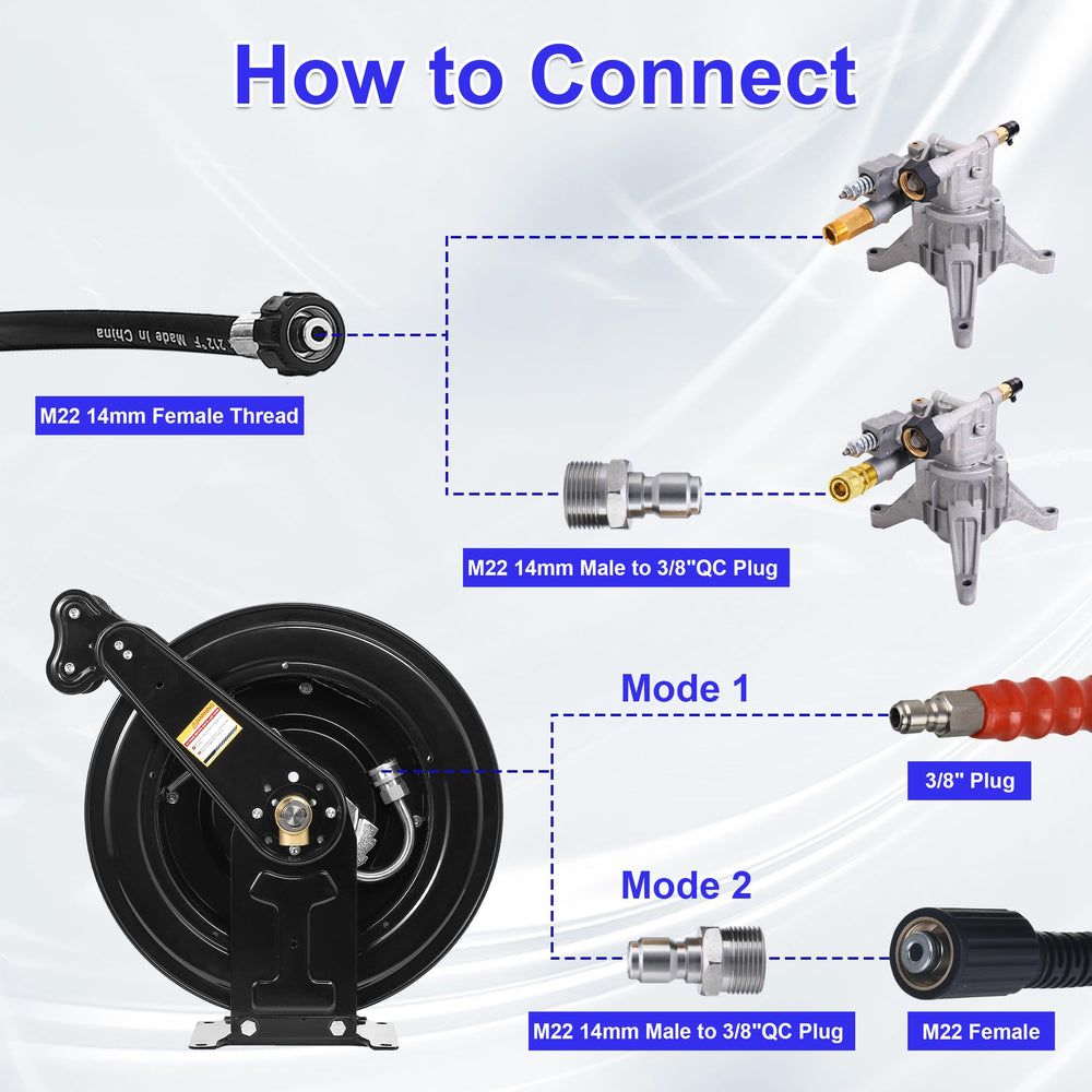 JOEJET close-up of 360° rotary inlet joint reducing hose twist and wear
