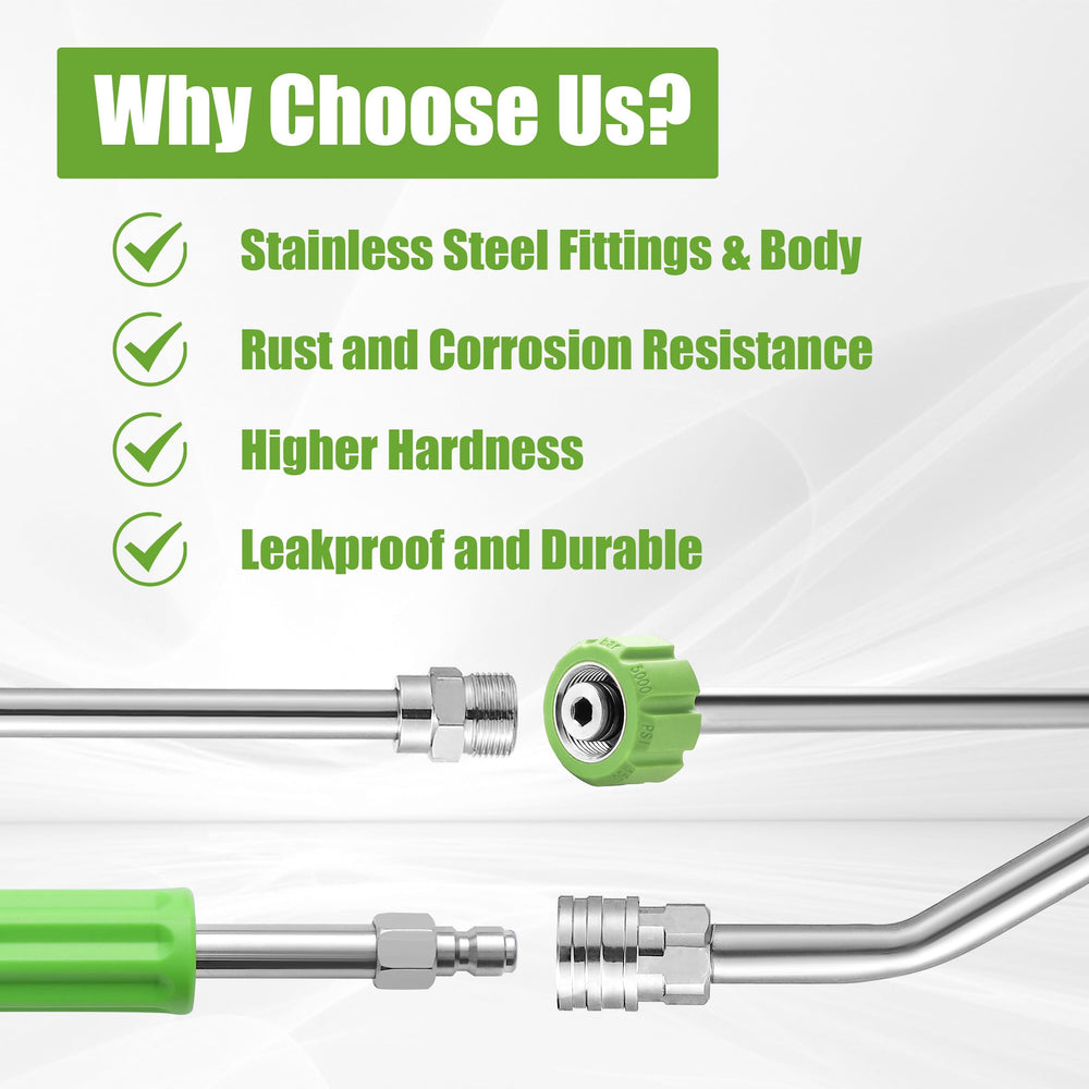 JOEJET three curved rods 30° 90° 120° laid out for versatile angled cleaning access
