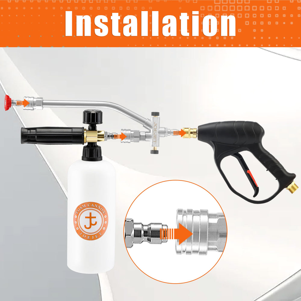 JOEJET gun trigger and lock detail offering controlled, comfortable operation benefit