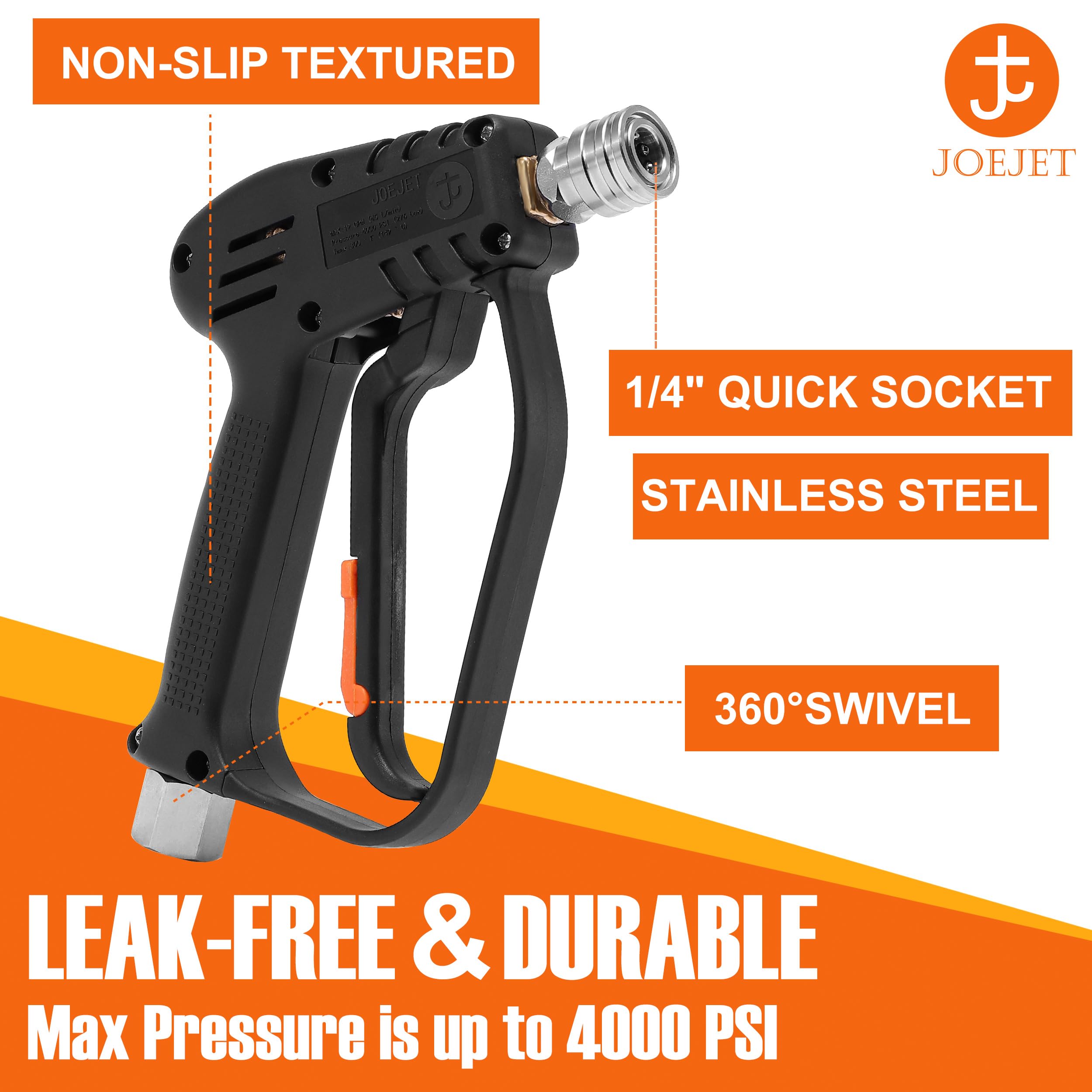 JOEJET nozzle tips and holder arranged to show versatile spray patterns and organization