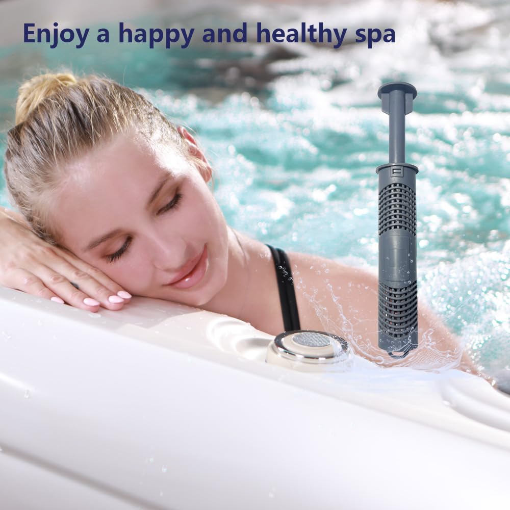 Joepoe cartridge pictured beside a hot springs spa suggesting fresher, clearer water